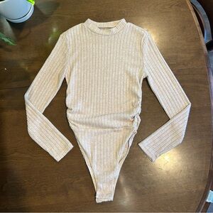 Soft Oatmeal Long Sleeved Body Suit